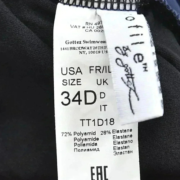 NWT Profile by Gottex Tutti Frutti D-Cup Shirred Underwire Tankini Top Navy Blue - Picture 13 of 13